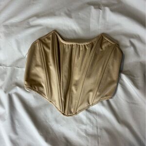 Beige Corset Crop Top
